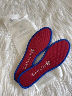 Rothy's Women’s The Flat New Replacement Red Insoles with Blue Edge Trim 6.5